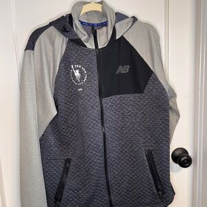 New Balance Men's Black & Gray Quilted Hooded Performance Jacket